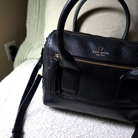 Kate Spade Black Satchel Pebbled Leather - Picture 3 of 12